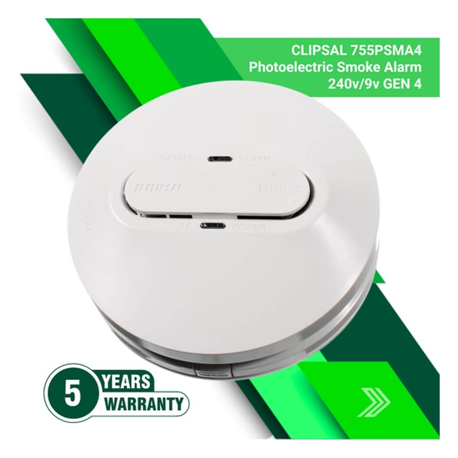 Clipsal 755PSMA4 Hardwired Smoke Alarm — Supplied & Installed
