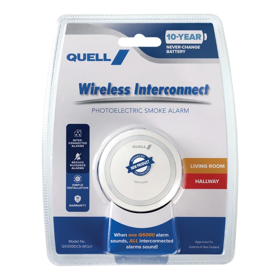 Quell Q5000 Wireless Interconnect Smoke Alarm Package — 3 Alarms, Fully Installed